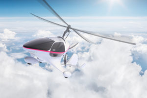 Gyrocopter, air, clouds, horizon Gyrocopter, air, clouds, horizon